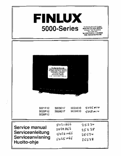 Finlux 5000 series Finlux 5000 series part1 of 5